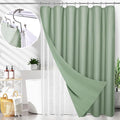 LaCyan 3 in 1 Waterproof Waffle Weave Shower Curtain and Clear Liner Set with 12 Stainless Steel Hooks Double Sided for Bathroom 72 Inches Heavy Duty Polyester Fabric Shower Curtains 72x84