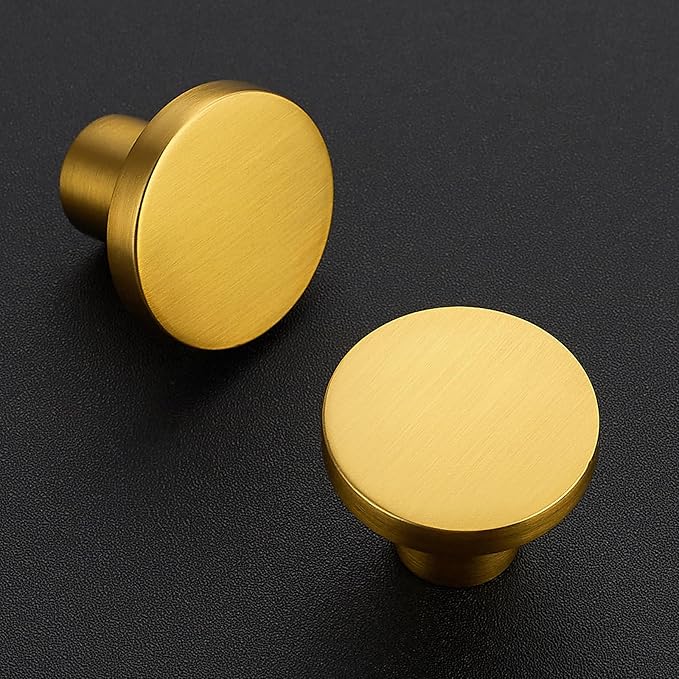 Ravinte 20 Pack Cabinet Knobs Gold Kitchen Cabinet Knobs Round Dresser Drawer Pulls Closet Door Pulls 1-1/5 Inch