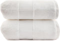 Maisonette Elegance 100% Organic Cotton Turkish Bath Towels, Soft & Absorbent, Ideal Quick Dry Large Bathroom Towel Set for Shower (30" x 58", 2 Pack) - White