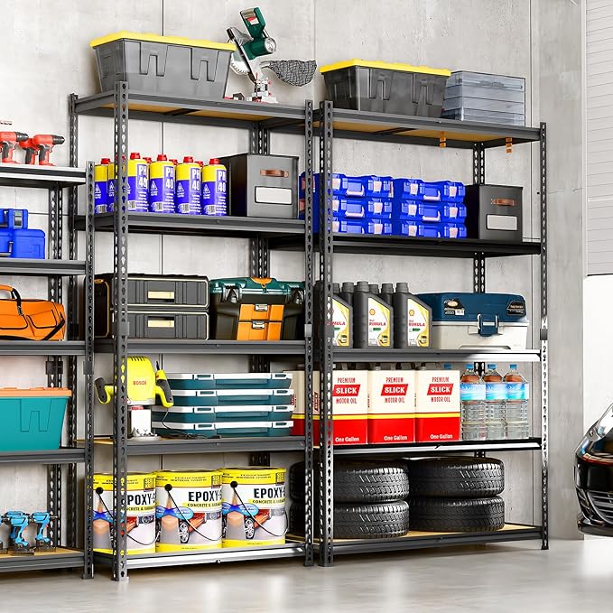 LEVELEVE 5-Tier Heavy Duty Storage Shelving Unit, 2000 lbs Capacity, Adjustable Metal Utility Shelf, 48" L x 18" W x 73" H for Garage, Kitchen, Pantry, Basement, Bathroom, Laundry
