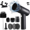 HAUSHOF Electric Spin Scrubber, Cordless Dish Scrubber Brush with 8 Replaceable Heads & 3 Speeds, Power Scrubber Electric Scrubber for Cleaning Kitchen, Sink, Bathroom, Knife Sharpener Included