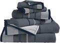 Great Bay Home Decorative Bath Towel Set - Luxury Cotton 6 Piece Towel Set - 2 Bath Towels, 2 Hand Towels, 2 Washcloths - Luxurious, Ultra-Soft, Durable Towel for Bathroom Decor (Blue)