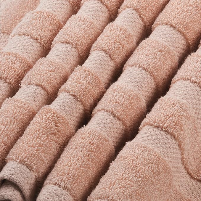 SOFE H&L | Olea Luxury Cotton Turkish Bath Towels Set of 4 Blush | Premium, Soft, Durable, Absorbent | Hotel Quality Plush Towels and Thick Towel Sets