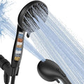 Filtered Shower Head with Handheld, High Pressure 8 Spray Showerhead with Filters & Upgraded Detachable Shower Head, Water Softener Filters Beads for Hard Water -Remove Chlorine (Black)