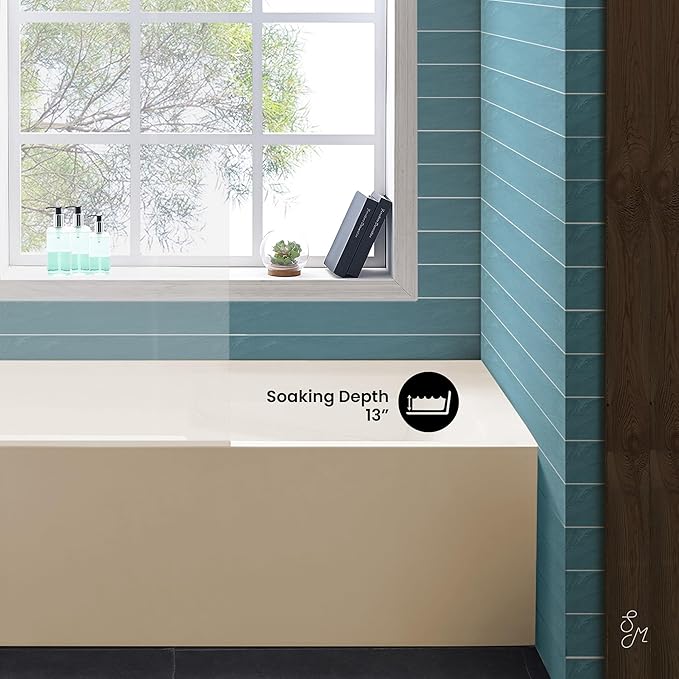 Voltaire 60" X 30" Left-Hand Drain Alcove Bathtub with Apron in Bisque