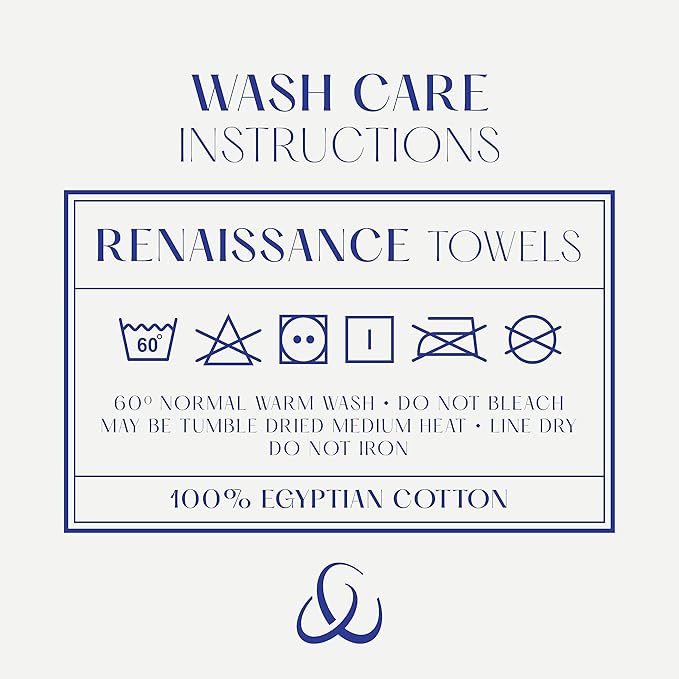 Christy Renaissance 6 Piece Blue Towel Set| 100% Egyptian Cotton | Luxury Bathroom Towels | Soft and Super Absorbent | 675 GSM | 2 Bath Sheet 2 Hand 2 Face | Eggshell