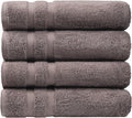 SOFE H&L | Olea Luxury Cotton Turkish Bath Towels Set of 4 Dark Gray | Premium, Soft, Durable, Absorbent | Hotel Quality Plush Towels and Thick Towel Sets