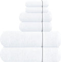 MyOwn Ultra Soft 6 Pack Cotton Towel Set, Contains 2 Bath Towels 28x55 inch, 2 Hand Towels 16x24 inch & 2 Wash Coths 12x12 inch, Ideal Everyday use, Compact & Lightweight - White