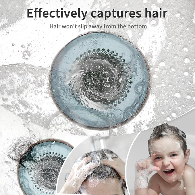 TRAPMATE Reversible Bathtub Drain Protector Hair Catcher/Easy Clean & Fast Drainage Drain Cover for Regular & Pop-up Drain (Teal)