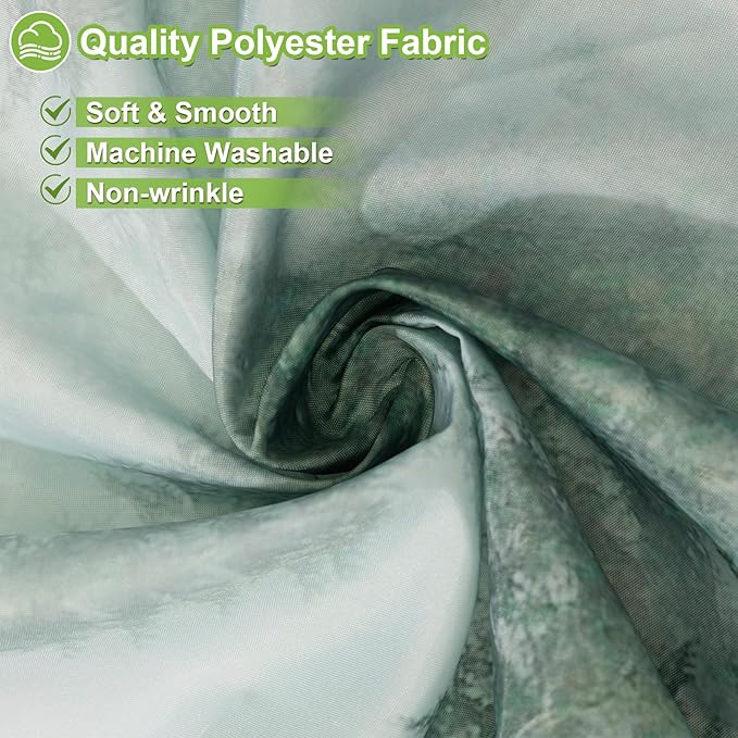 ORTIGIA 78 Inch Green Misty Forest Shower Curtain for Bathroom, Nature Woodland Shower Curtain Set with Hooks, Decorative Pine Tree Fog Magic Bath Curtain, Waterproof Fabric, Weighted, 72x78