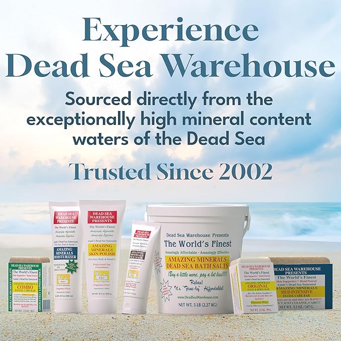 Dead Sea Warehouse - Dead Sea Salts for Soaking - 100% Dead Sea Mineral Bath Salts - Great for Soothing Muscles Aches, Relaxation, Alleviate Skin Issues - Unscented - 2 lbs - 2 Pack