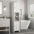 Tall Bathroom Storage Cabinet with Adjustable Shelves,66.92" H Slim 1-Door Freestanding Cabinet for Small Spaces, Bathroom,Kitchen, Living Room,White (Farmhouse)