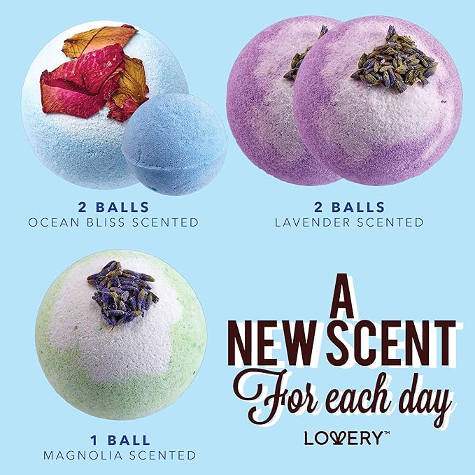 Christmas Bath Bombs Gift Set for Women, 17 Large Bath Fizzies in Assorted Colors, Shapes & Scents,Bath and Body Spa Set with Shea & Coco Butter–Ultra Rich Spa Set in Handmade Weaved Basket