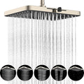 Hibbent 5 Spray Modes Shower Head, 13'' High Pressure Rain Shower Head, Large Rainfall Showerhead, High Flow Waterfall Bathroom Fixed Showerheads, Adjustable Swivel Ball Joint, Brushed Nickel