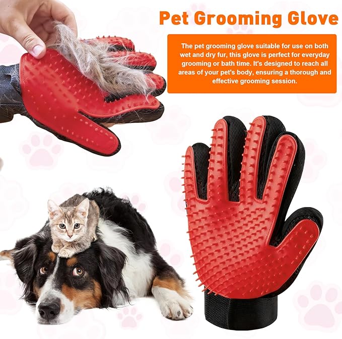 Dog Shower Attachment for Bathroom & Bathtub, 8 Sprayer Modes Dog Washing Hose Attachment with Pet Grooming Glove, Fit G1/2 Shower Hose(HOSE NOT INCLUDED)