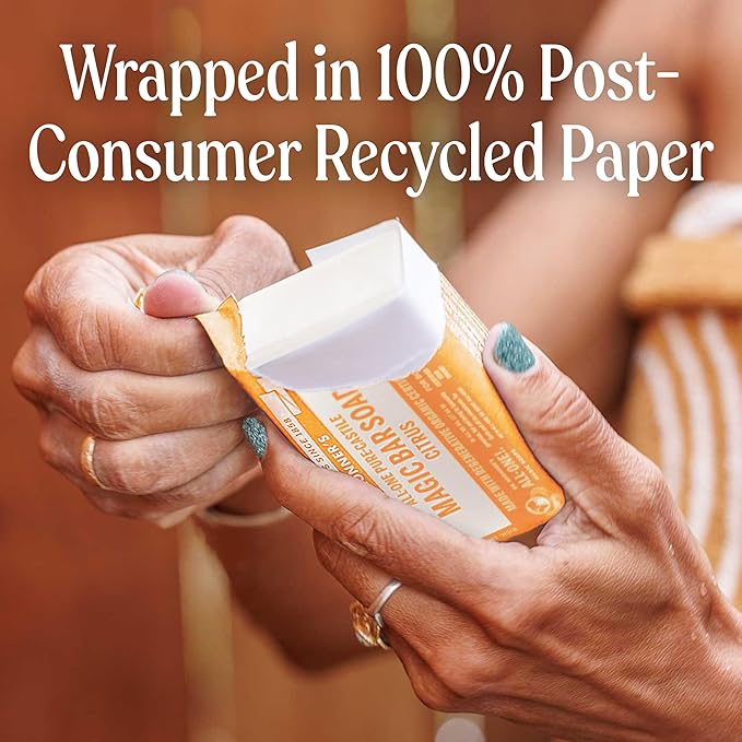 Dr. Bronner's Pure-Castile Magic Bar Soaps - Made with Regenerative Organic Certified Oils - For Face, Body, Hair- Vegan Soap Bars for Men & Women - Citrus, 2 pack, 5 oz