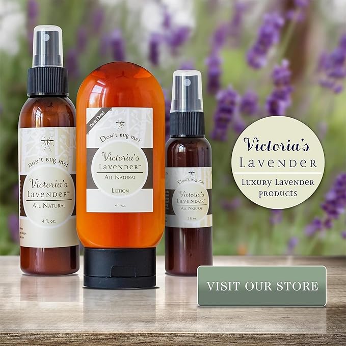 Victoria's Lavender “Don’t Bug Me” Insect Spray & Body Lotion - DEET-Free Plant-Based with Essential Oils & Aloe Vera, Travel-Friendly Skin Protection - 4 oz Each