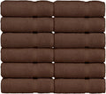 Luxury Hotel & Spa Collection, 100% Turkish Cotton 700 GSM Cloth, for Body wash, Makeup & Facial Cleaning, Baby, face, loofah, Dobby Border Soft washcloths Towel Set 13" X 13", Cocoa, Set of 12