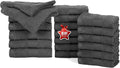 Ample Decor Wash Cloths for Bathroom, 600 GSM 100% Cotton Soft Absorbent WashCloth – 20Pcs Gray