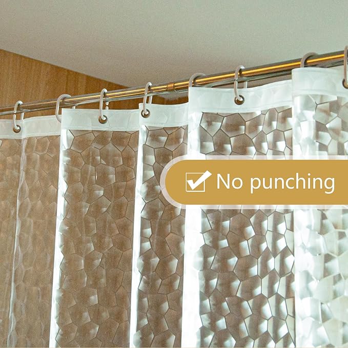 NTBAY EVA Clear Shower Curtain with Water Cube, Water-Repellent Liner with 3 Magnets for Bathroom, 72x78 Inches