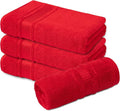 Melissa Linen, Soft Washcloths Set of 4 100% Turkish Cotton Small Hand Towels for Bathroom, Face, Kitchen and Body, 12" x 12" Quick Dry, Absorbent Wash Cloths - Red Washcloths