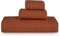 sea me at home Waffle Bath Sheet Set, 100% Turkish Cotton, Includes 1 Bath Sheet, 1 Hand Towel, 2 Face Towels
