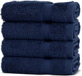 Chakir Turkish Linens | Hotel & Spa Quality 100% Cotton Premium Turkish Towels | Soft & Absorbent (4-Piece Washcloths, Navy)