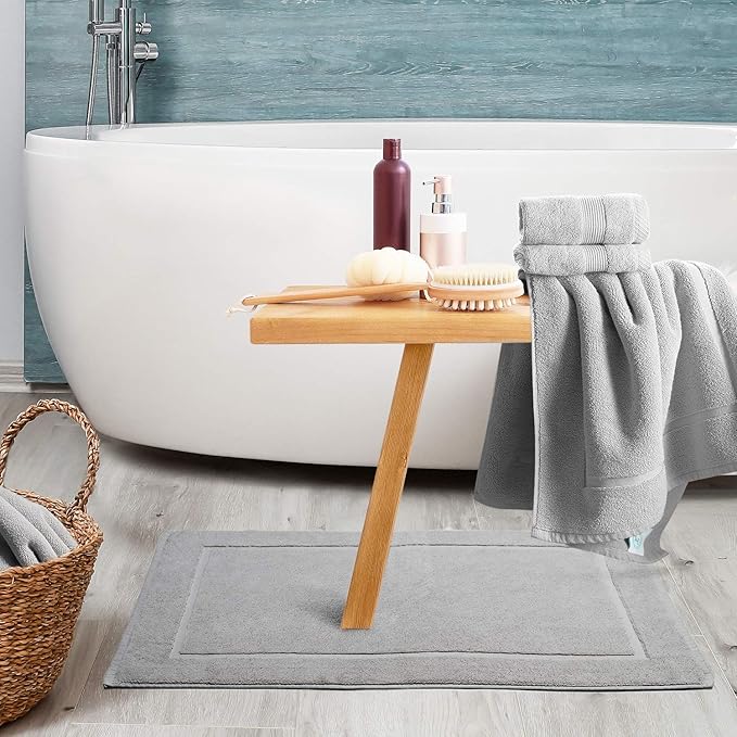 Hearth & Harbor Bath Towels - 100% Ring Spun Cotton Luxury Towels - Ultra Soft & Highly Absorbent, Bathroom Towels. Floor Mat, Charcoal Gray