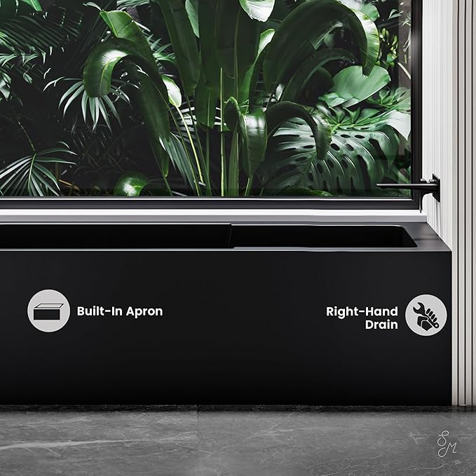 Swiss Madison Well Made Forever SM-AB540MB Voltaire Skirted Alcove Bathtub, 60" x 30", Matte Black