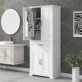Favfurish 72" Tall Bathroom Storage Cabinet with Doors and Drawer,Modern Linen Cabinets w/Adjustable Shelves & Door Storage Rack,Freestanding Organizer for Bath Room,Study,Office,Kitchen White