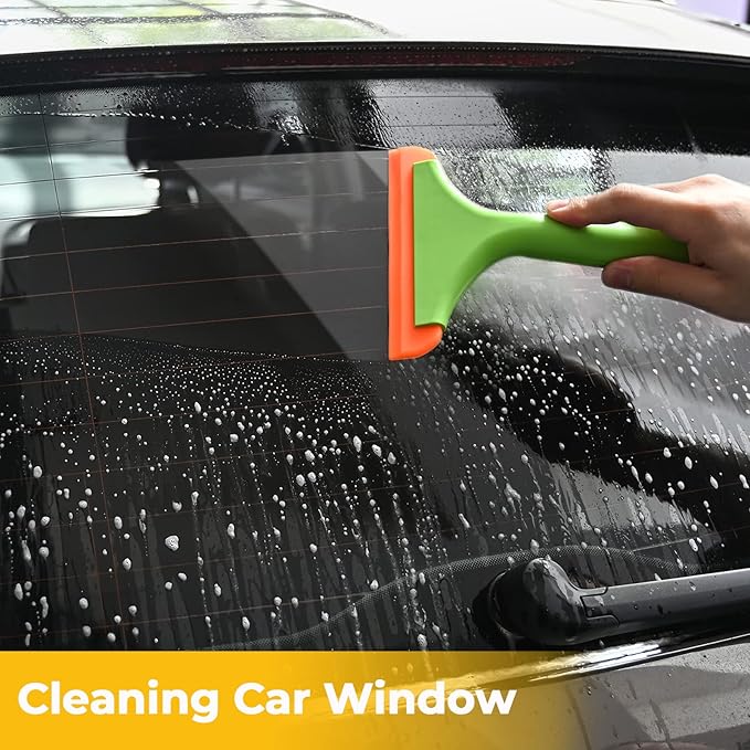 Gomake Small Silicone Squeegee Window Shower Squeegee Tool,Auto Water Blade for Car Windshield, Window, Mirror, Glass Door,Bathroom