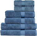 Christy Renaissance 6 Piece Blue Towel Set | 100% Egyptian Cotton | Luxury Bathroom Towels | Soft and Super Absorbent | 675 GSM | 2 Bath Sheet 2 Bath 2 Hand | Denim