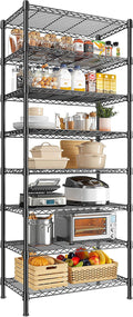 8 Tier Wire Shelving Rack Storage Shelves Loads1200LBS,Metal Shelving Adjustable Unit and Metal Shelf Pantry Shelves Industrial Shelving for Commercial Kitchen Office 72H X 13.8D X 23.6W