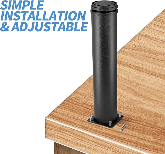 10 Inch Metal Furniture Legs Stainless Steel Adjustable Legs Black Metal Legs Round Cabinet Legs for Coffee Table Cabinet Desk Sofa Shelves, Pack of 4