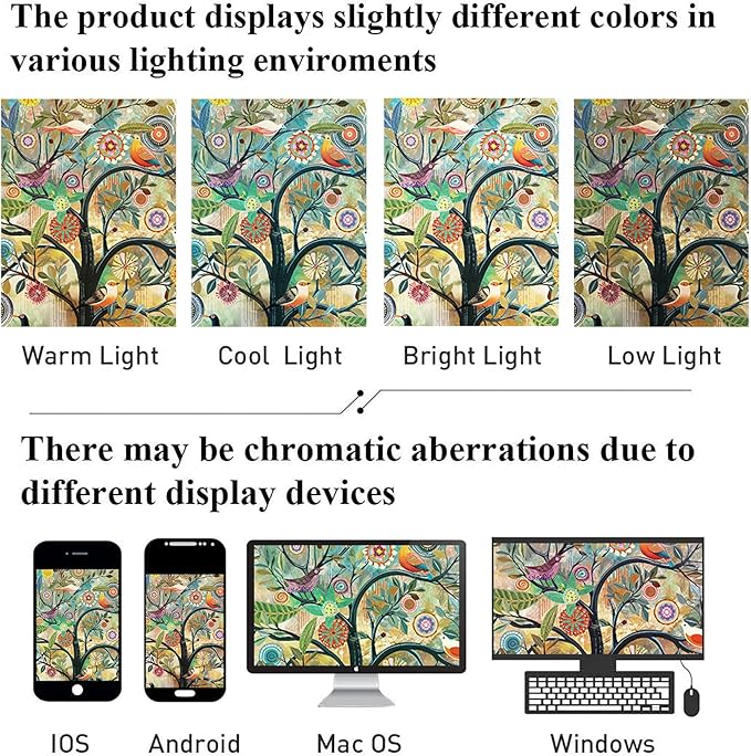 Bohemian Shower Curtain, Boho Floral Print Water Repellent Polyester Fabric for Bathroom Decor, 72×72 Inch Standard Size with 12 Hooks, Also as Room Divider
