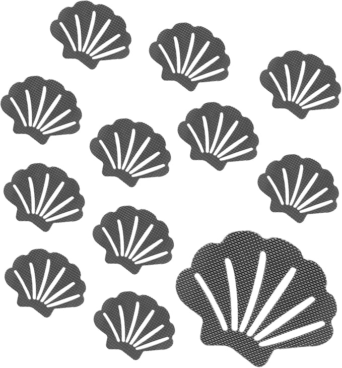 Bathtub Stickers Non Slip, Shell Shaped Tubs Safety Shower Treads, Adhesive Sticker for Bathroom Bathtub, Shower Floor,Grey (30Pcs)
