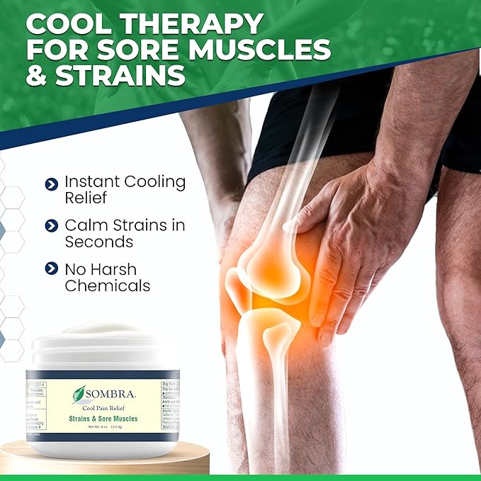 Sombra Warm & Cool Pain Relief Gel, Warm Relief for Arthritis and Chronic Pain Pre-Workout Muscle Rub, Cold for Swelling, Soreness, Post-Workout, Free of Artificial Fragrances, 4oz Per Jar