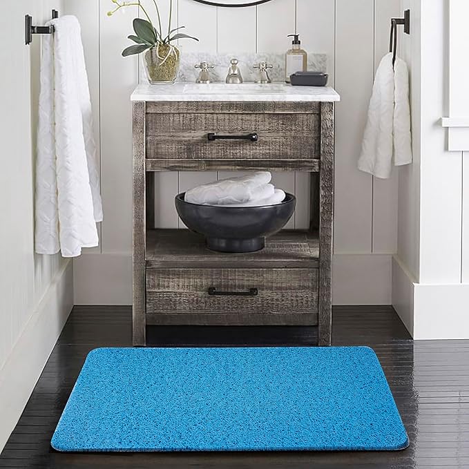 Asvin Soft Textured Bath, Shower, Tub Mat, 24x32 Inch, Phthalate Free, Non Slip Comfort Bathtub Mats with Drain, PVC Loofah Bathroom Mats for Wet Areas, Quick Drying