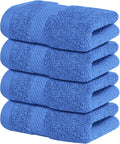 Infinitee Xclusives Luxury Wash Cloths for Showering [13x13] – 100% Cotton Washcloths [Pack of 4], Soft and Absorbent Face Towels for Bathroom Wash Clothes, Gym, and Spa (Eloquent Blue)