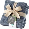 SKL Home CloudSoft Cotton Luxury 4-Piece Washcloth Set, Smoke Blue