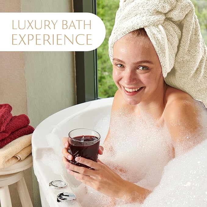 MAURA Ivory Bath Towel Set of 8 for Bathroom. Turkish Cotton Luxury Bath Towels. Extra Large, Thick, Plush & Soft. Hotel & Spa Quality - Cream