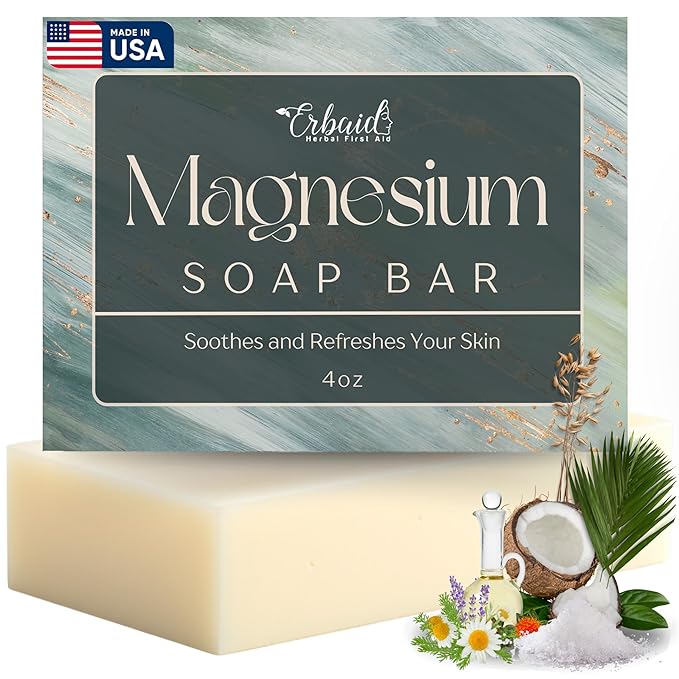 Dead Sea Magnesium Soap Bar – Deep Cleansing, Moisturizing Body Soap for Dry Itchy and All Skin Types – Shower Soap Soothes Muscles and Joints – All-Natural Exfoliating Face and Body Wash Made in USA
