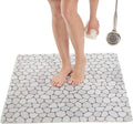 Square Shower Mat - Non Slip Shower Mats for Inside Shower - Extra Large 31x31 Shower Floor Mat Non Slip - Square Bath Mat for Shower - Secure Anti Slip Loofah Shower Bath Mat (31x31 Pebble)