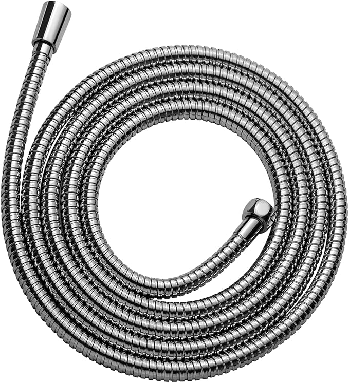 OFFO Shower Hose, 120 in Kink Free Stainless Steel Shower Hose Attachment Electroplating Handheld Shower Head Hose Flex Hoses Extension with Brass Insert & Nut for Pet Bathing Cleaning, Chrome
