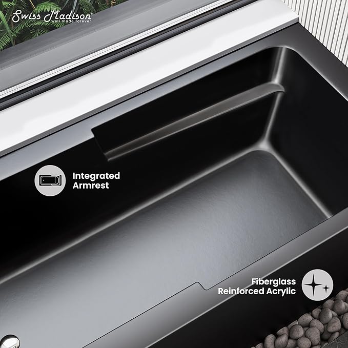 Swiss Madison Well Made Forever SM-AB541MB Voltaire Skirted Alcove Bathtub, 60" x 30", Matte Black