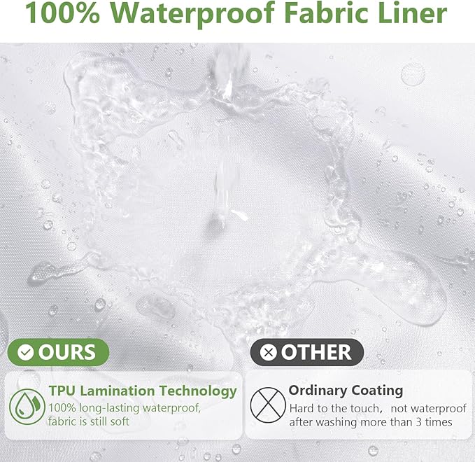 No Hook Waffle Weave Shower Curtain with Snap-in Fabric Liner,256GSM Heavy Duty Fabric Shower Curtain Set,Cream Waterproof Washable Luxury Shower Curtain for Bathroom Stall (72x75 Inch)