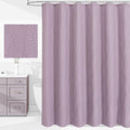 Gibelle Lavender Purple Shower Curtain for Bathroom, 3D Embossed Textured Fabric Shower Curtain, Modern Farmhouse Chic Soft Cloth Shower Curtain Set with Hooks, 72x72