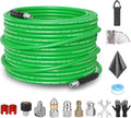 Sewer Jetter Kit for Pressure Washer 50FT – 5800PSI High-Pressure Drain Cleaner, M22 & 1/4'' NPT Universal Fit, Unclog Gutters & Sewer Lines, Durable Jetter Hose for Homeowners & DIYers