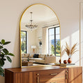 Arched Mirror 24"x36", Bathroom Mirror, Wall Mounted Vanity Mirror with Arch Metal Frame for Bathroom, Over Sink, Bedroom, Living Room, Flat Frame, Gold