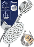 HammerHead Showers® Solid Metal Dual Shower Head Combo – CHROME – 8 Inch Rainfall High Flow Shower Head & Handheld Shower Head High Pressure with Hose 6ft - Hotel-Like Double Shower Heads